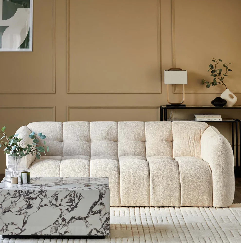 Ghế sofa 3 chỗ ngồi bằng vải tự nhiên Hayes