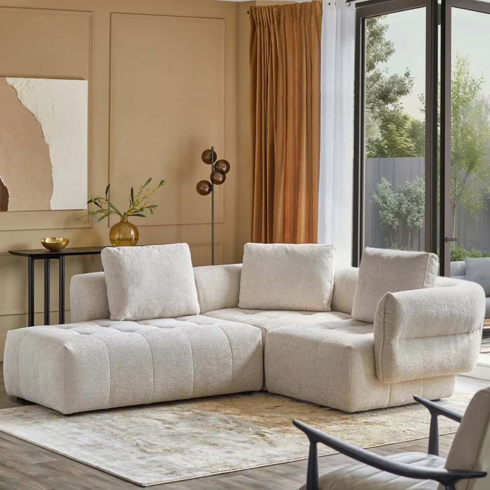 Ghế sofa góc nhỏ bên trái dệt tự nhiên Lillian