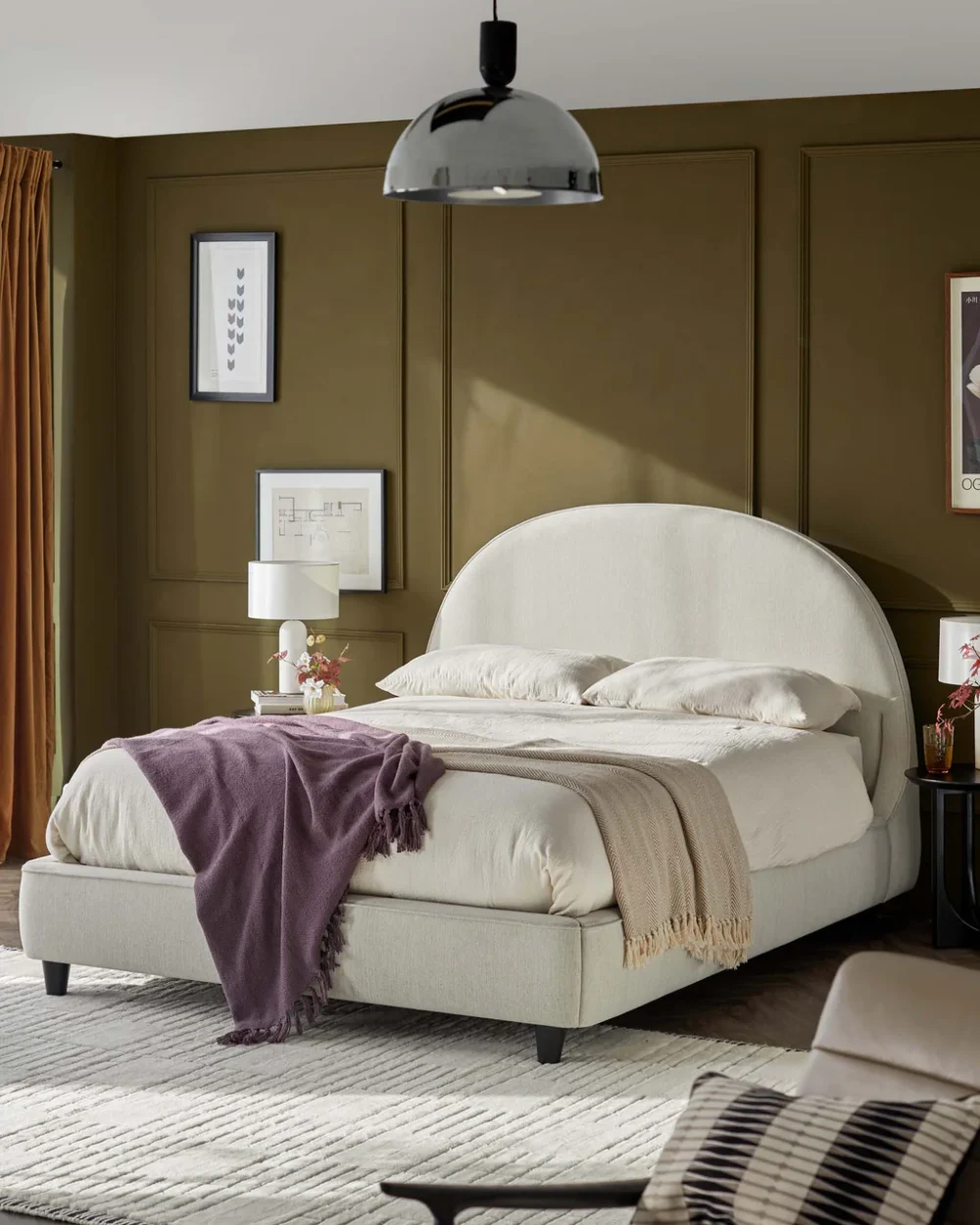 Giường đôi có ngăn chứa đồ bằng vải ngà Cadence - Ảnh 4