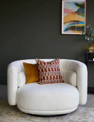 Ghế tình nhân xoay Henry Ivory Boucle