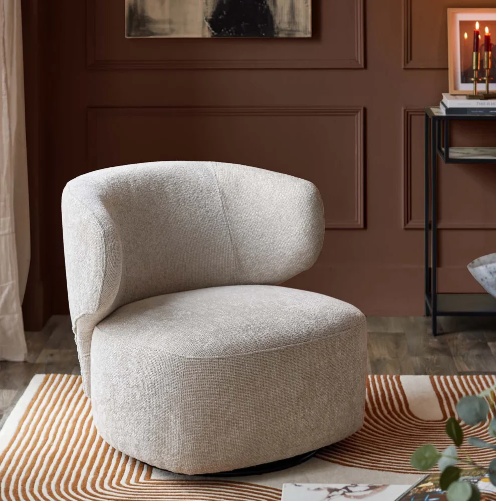 Ghế xoay bọc vải tự nhiên Landon