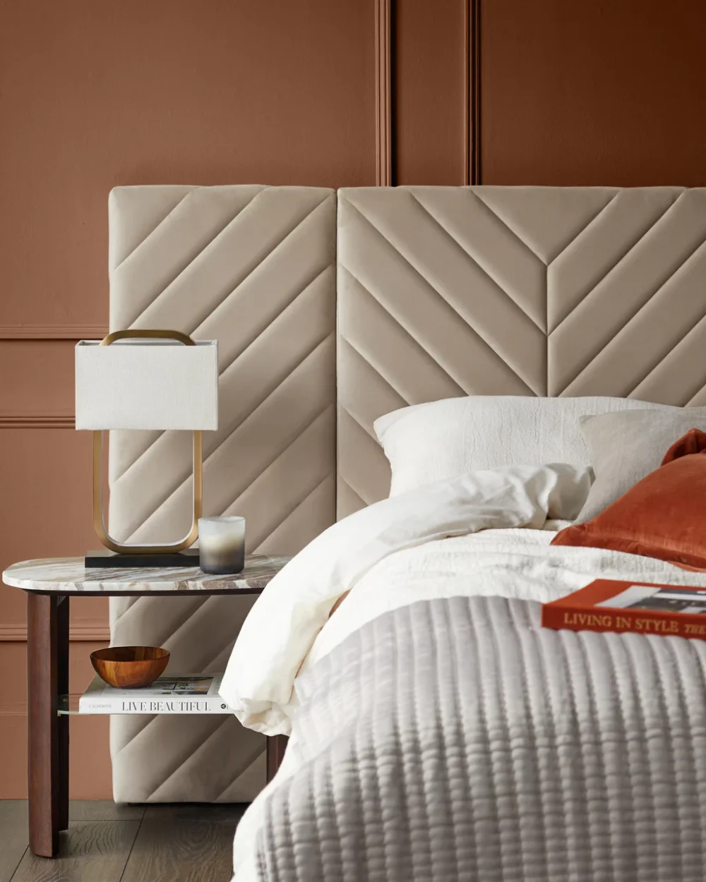 Giường Ottoman cỡ lớn Octavia Luxe Champagne Velvet - Ảnh 3