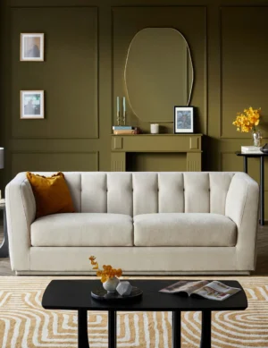 Ghế sofa 2 chỗ ngồi bằng vải nhung tự nhiên Valentina
