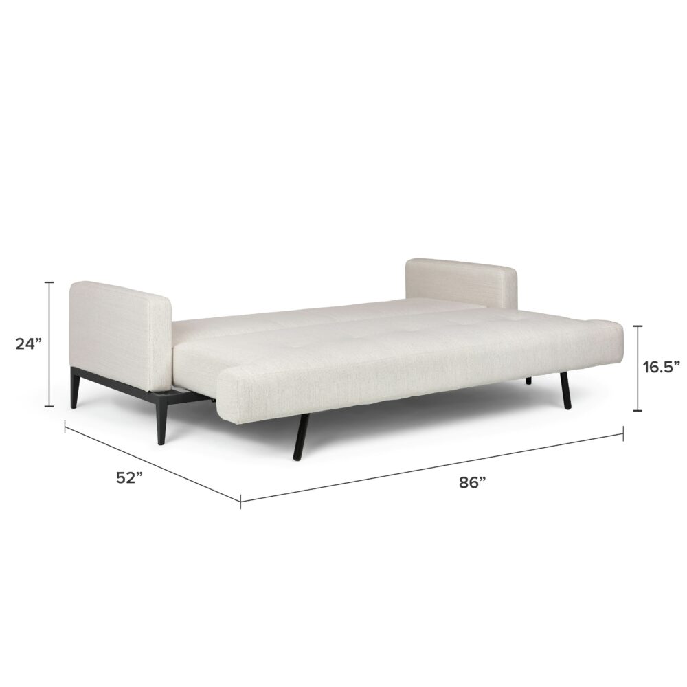 Sofa giường Solna phong cách hiện đại giữa thế kỷ, màu Atelier Ivory, khung thép chắc chắn, dễ dàng gấp gọn thành giường ngủ.
