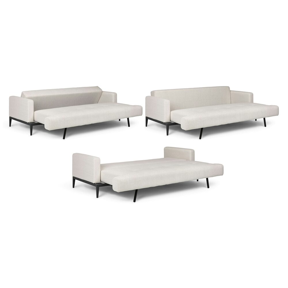 Sofa giường Solna phong cách hiện đại giữa thế kỷ, màu Atelier Ivory, khung thép chắc chắn, dễ dàng gấp gọn thành giường ngủ.