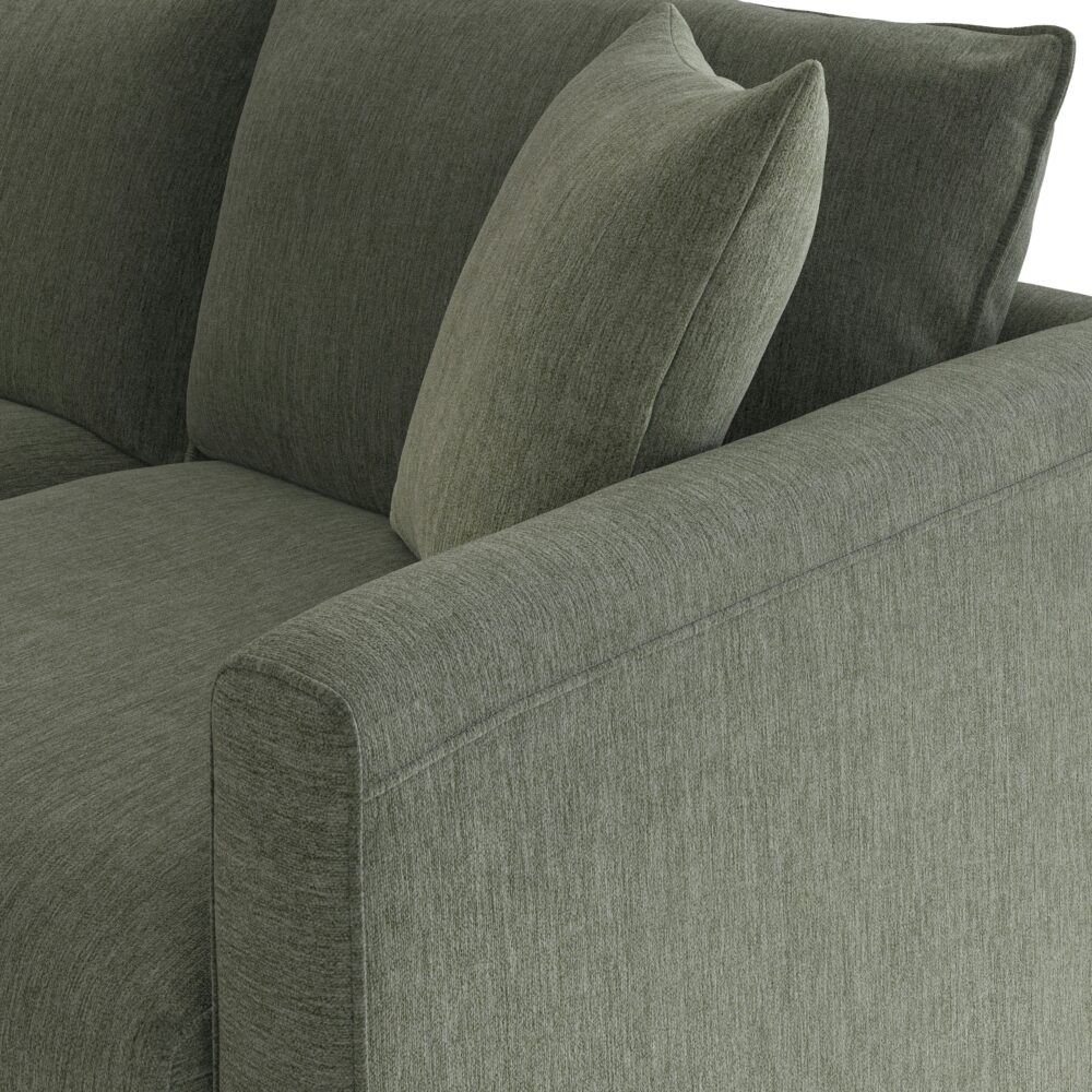 Ghế sofa mô-đun Lenae màu xanh cây thông trong phòng khách hiện đại, phong cách Mid-Century