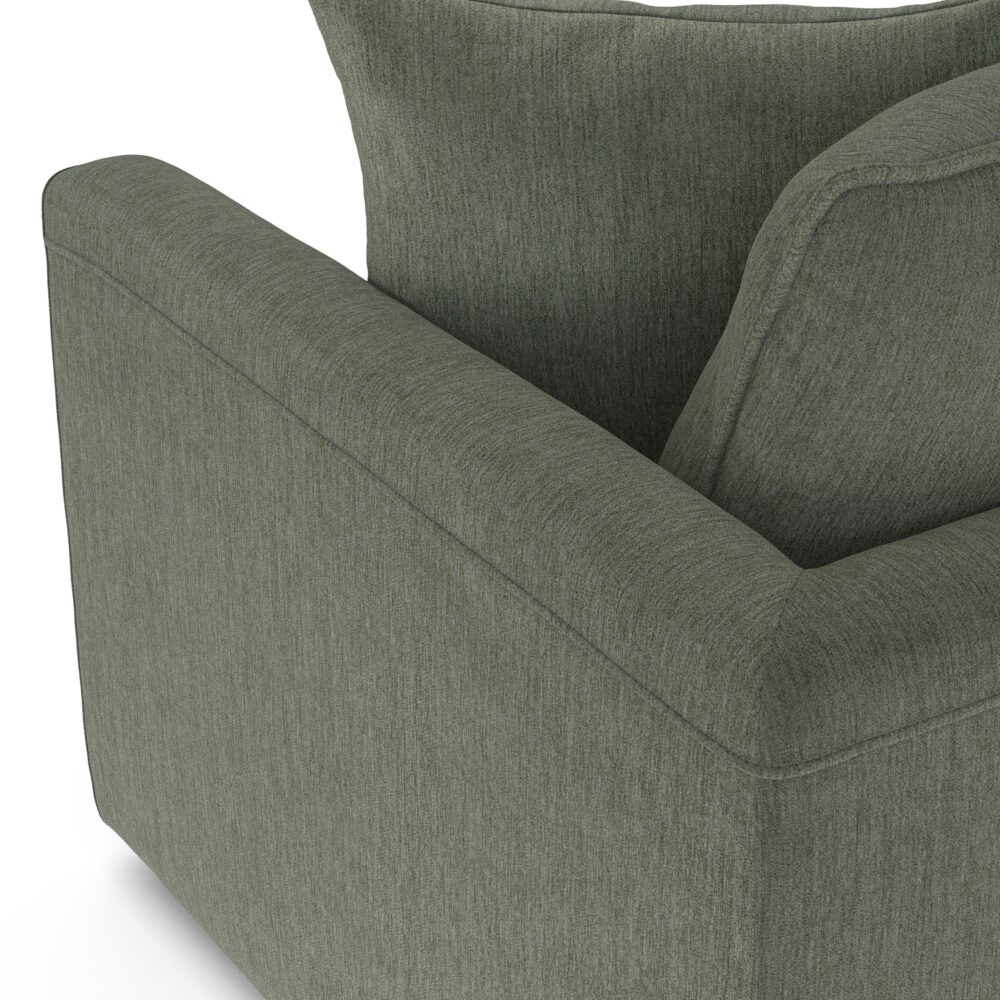 Ghế sofa mô-đun Lenae màu xanh cây thông trong phòng khách hiện đại, phong cách Mid-Century