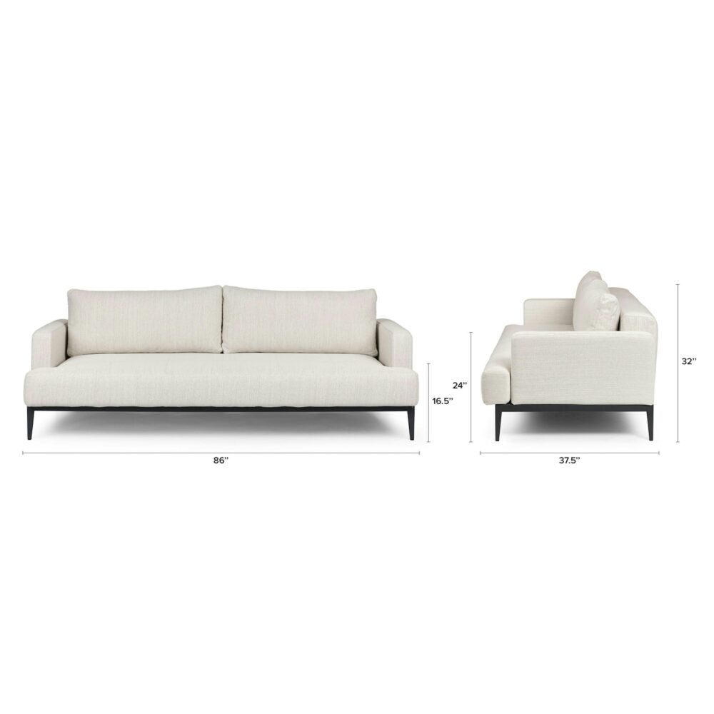 Sofa giường Solna phong cách hiện đại giữa thế kỷ, màu Atelier Ivory, khung thép chắc chắn, dễ dàng gấp gọn thành giường ngủ.